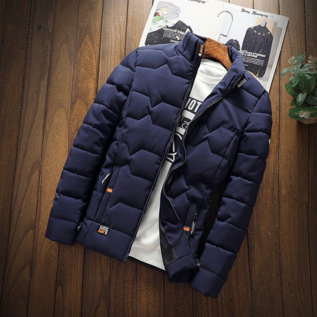 Men's Quilted Jacket With Zipper Pockets For Everyday Wear | Temsk