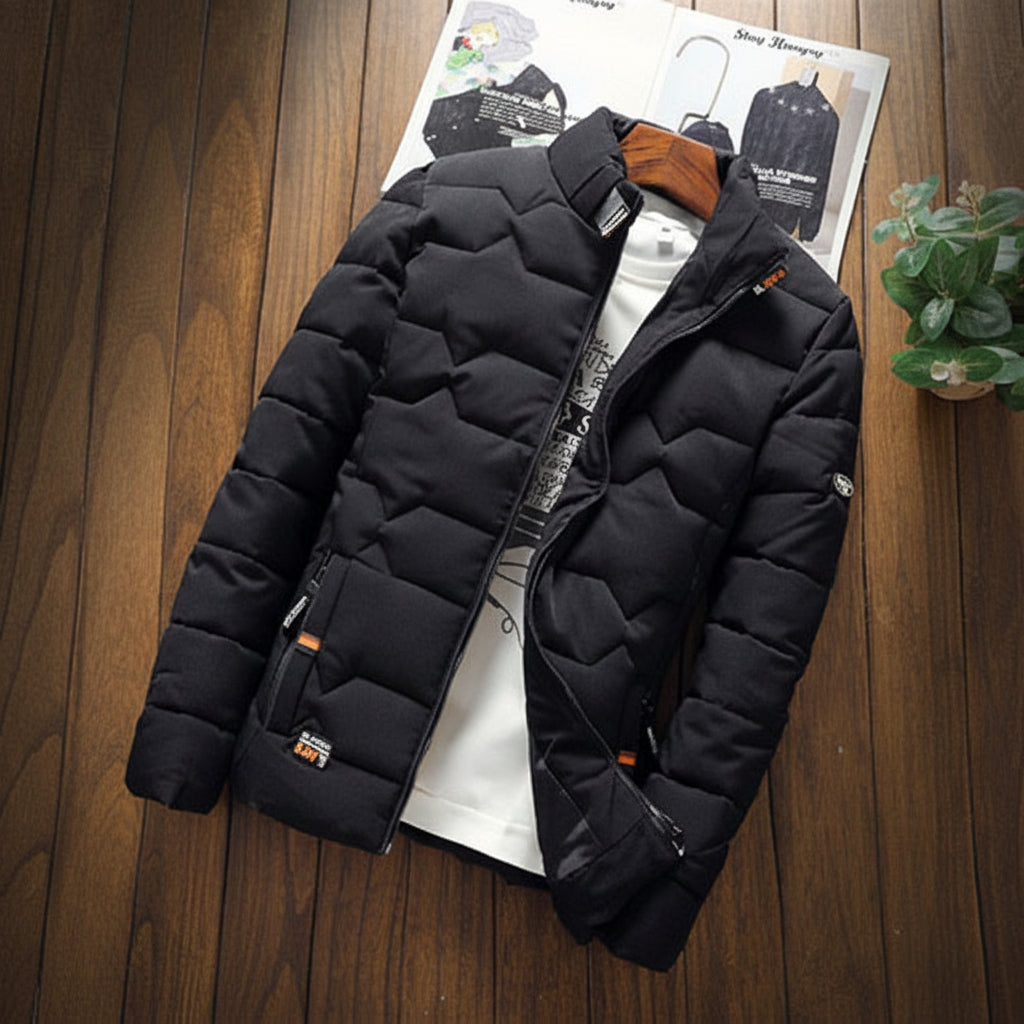 Men's Quilted Jacket With Zipper Pockets For Everyday Wear | Temsk