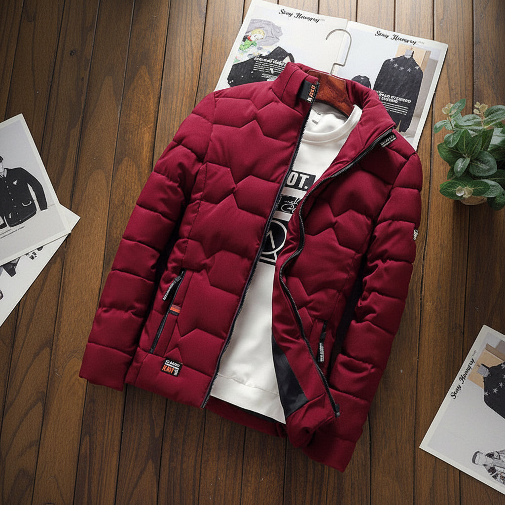 Men's Quilted Jacket With Zipper Pockets For Everyday Wear | Temsk