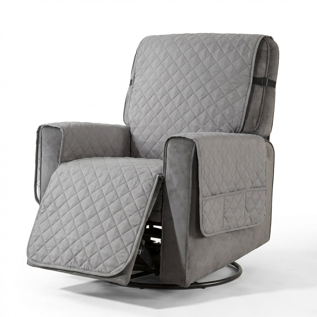 Washable Polyester Quilted Armchair Cover Size S/M | Temsk