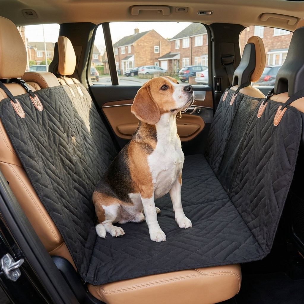 Quilted Car Seat Extender For Dogs, Waterproof With Hard Bottom And Side Panels | Temsk
