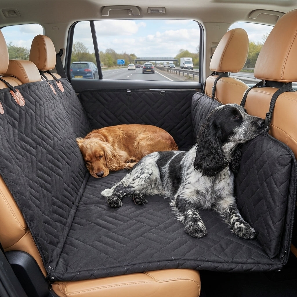 Quilted Car Seat Extender For Dogs, Waterproof With Hard Bottom And Side Panels | Temsk