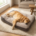 Quilted Foam Dog Cushion Bed With Raised Bolster Sides And Anti-Slip Base | Temsk