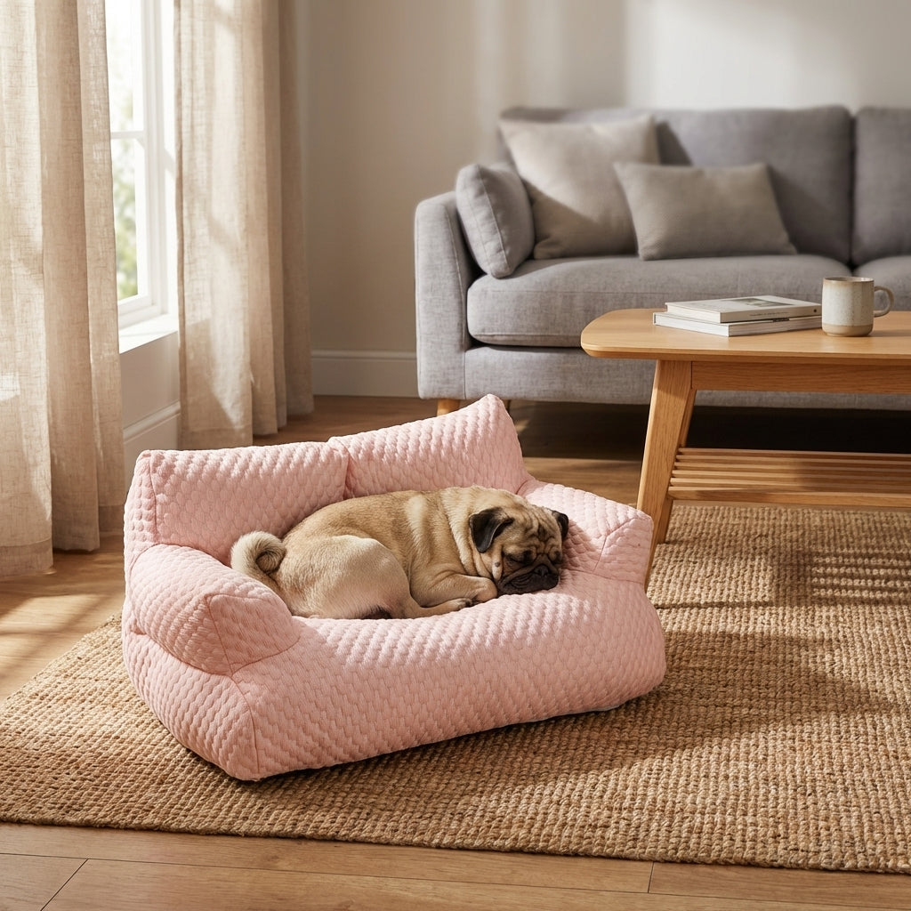 Quilted Ice Silk Dog Sofa Bed With Raised Sides And Cooling Fabric M–XXL | Temsk