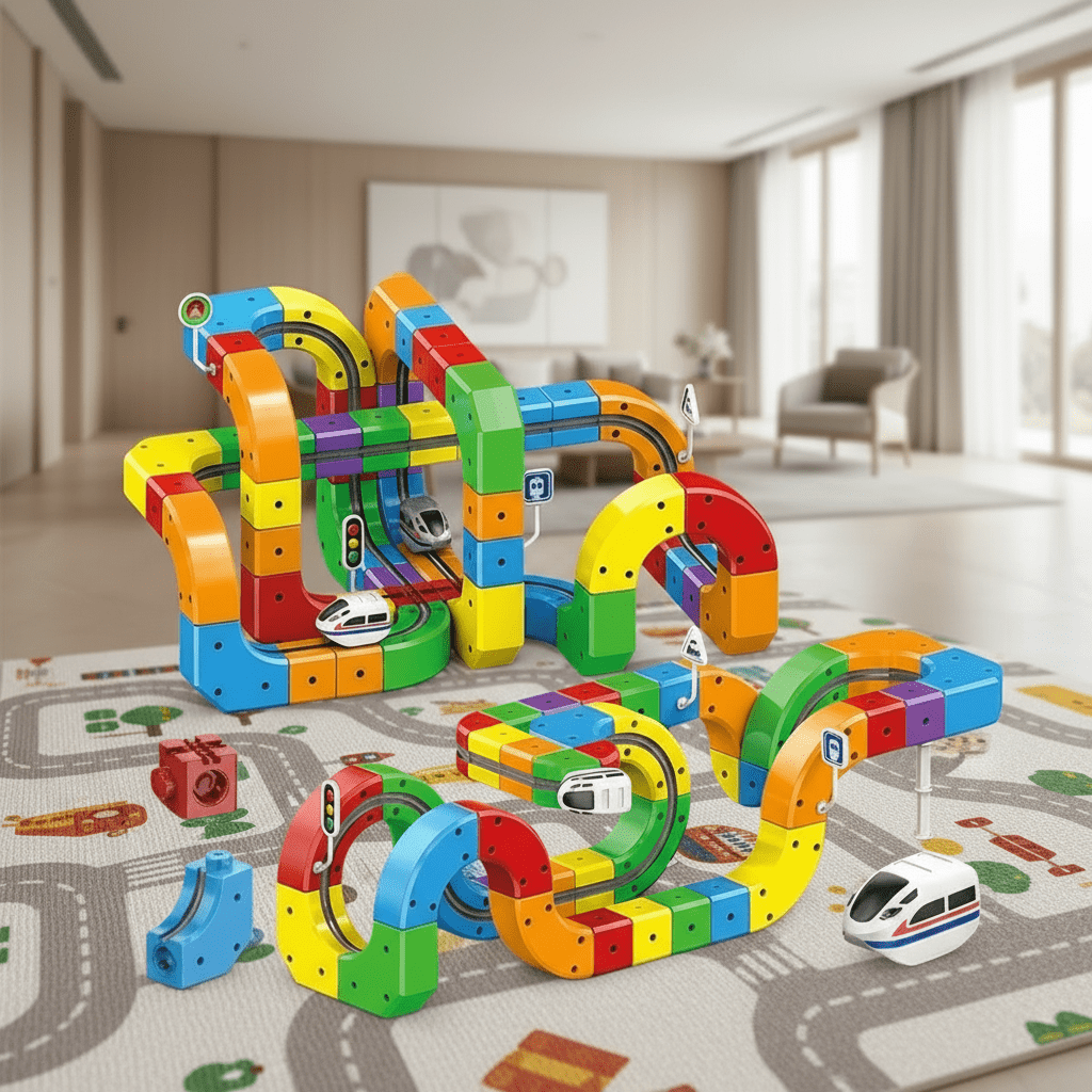NovaRail 3D Railway Construction Kit For Kids With Rechargeable Locomotive | Temsk