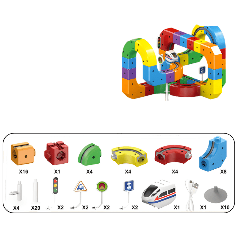 NovaRail 3D Railway Construction Kit For Kids With Rechargeable Locomotive | Temsk