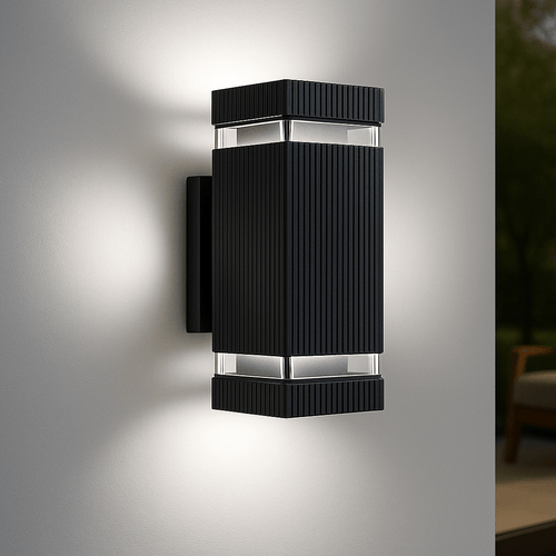 Luzes exteriores modernas AuroraEdge, iluminação para cima e para baixo, IP65, à prova de água, lâmpadas de jardim Temsk