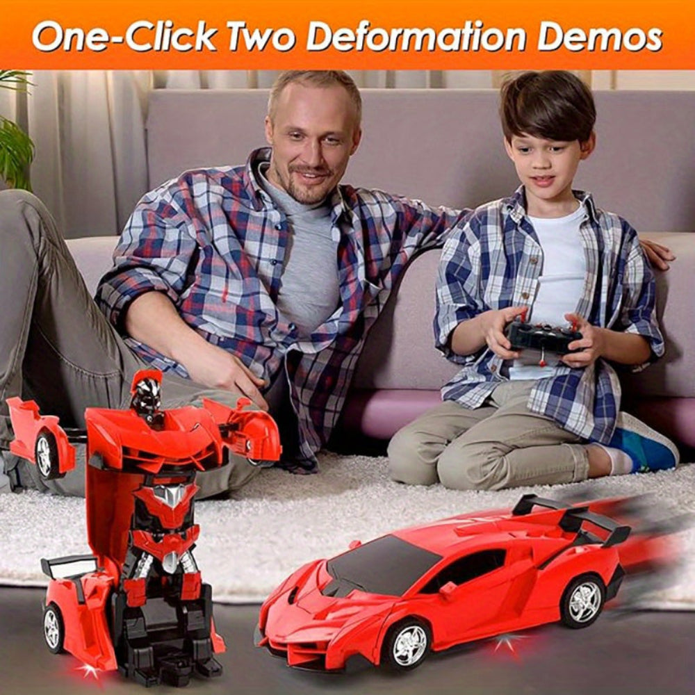 Remote Controlled Car Transforms Into Robot With LED Lights For Kids | Temsk