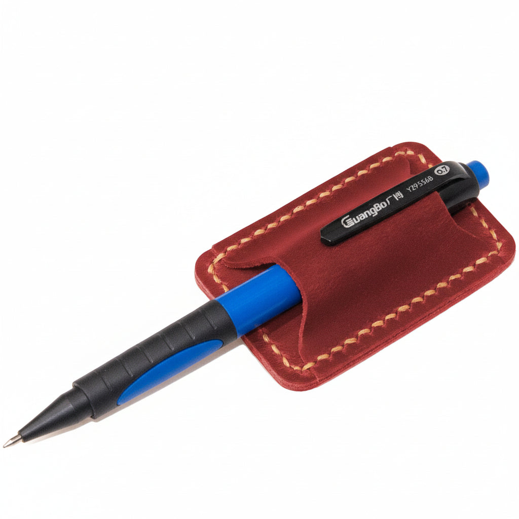 Full Grain Leather Journal Clip Pen Holder Accessory | Temsk