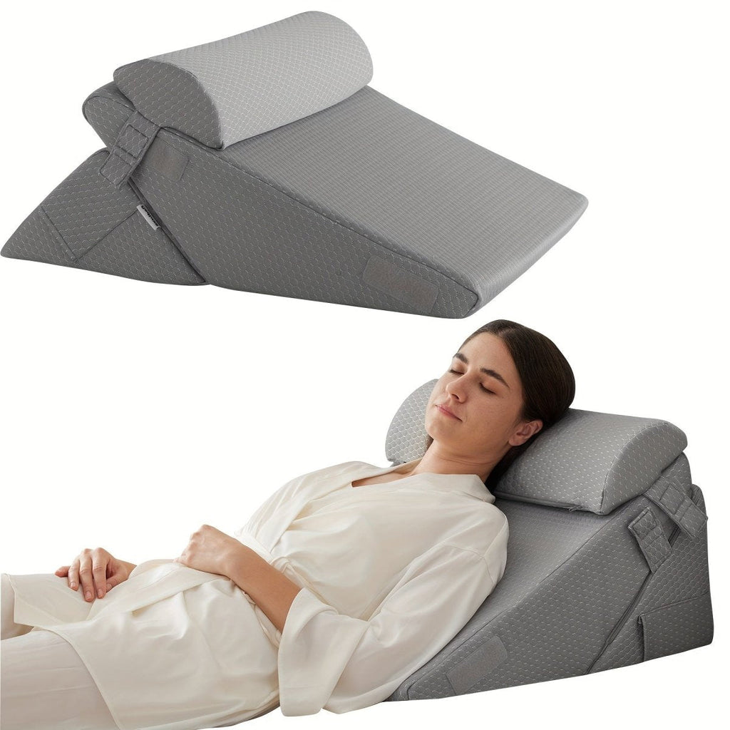 SereniRise Adjustable Memory Foam Wedge Cushion For Back And Leg Relief | Temsk