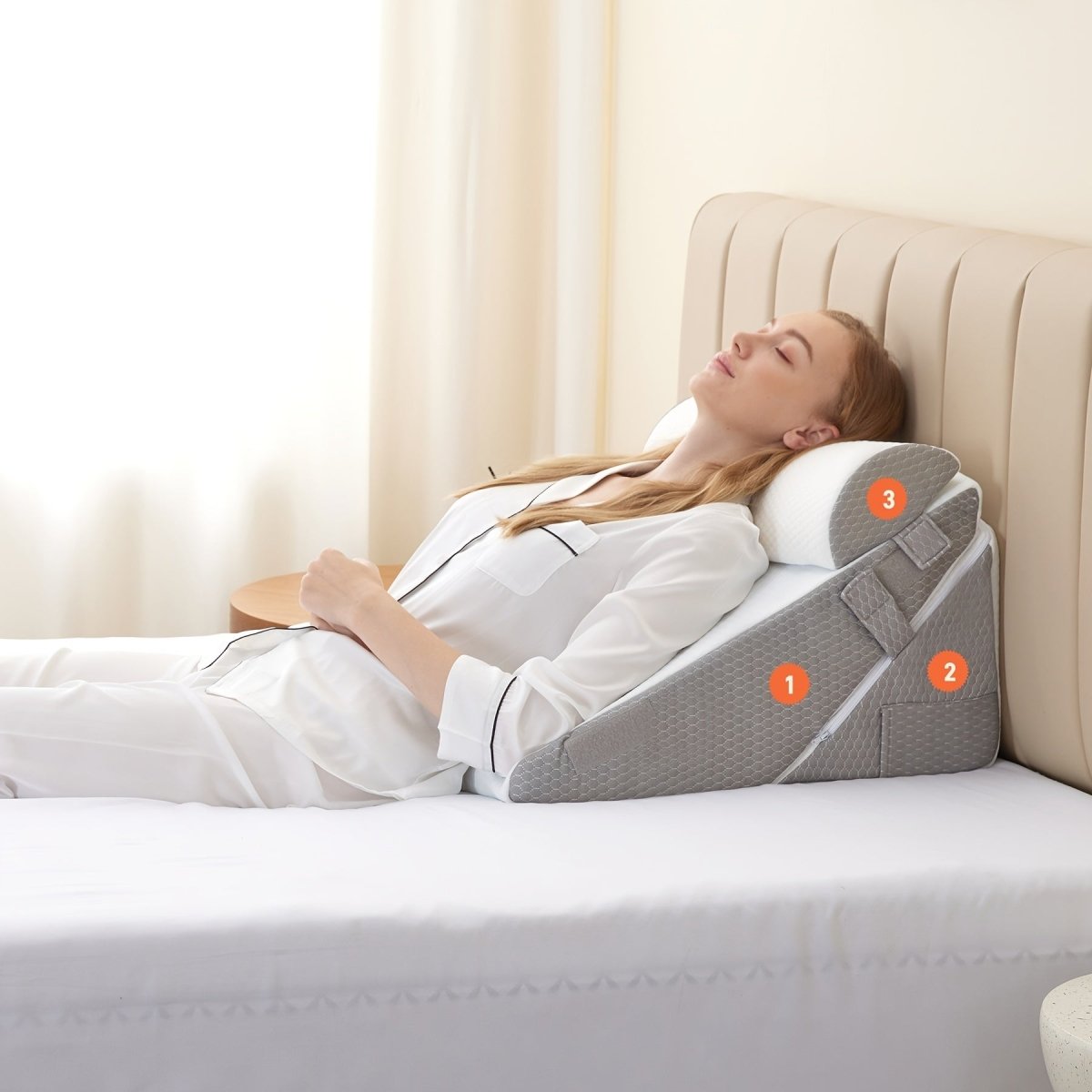 SereniRise Adjustable Memory Foam Wedge Cushion For Back And Leg Relief | Temsk