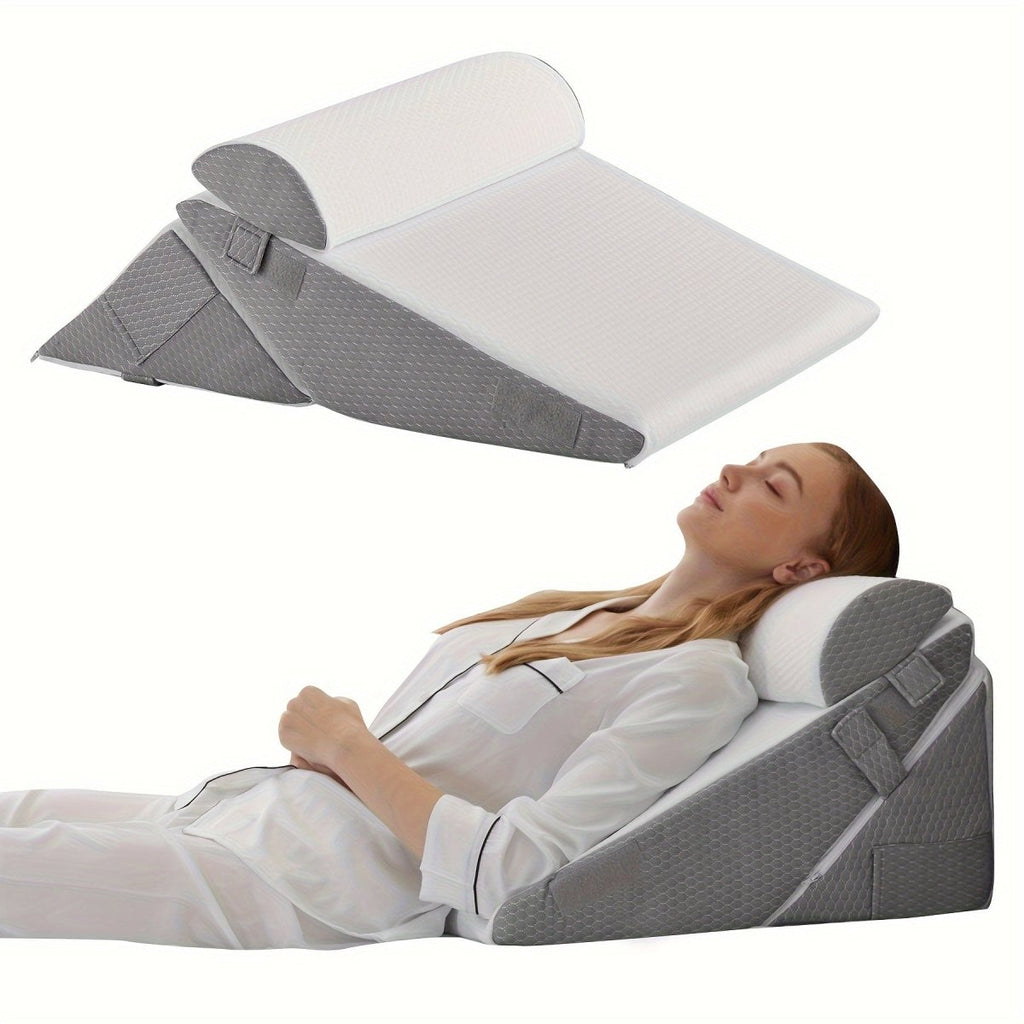 SereniRise Adjustable Memory Foam Wedge Cushion For Back And Leg Relief | Temsk