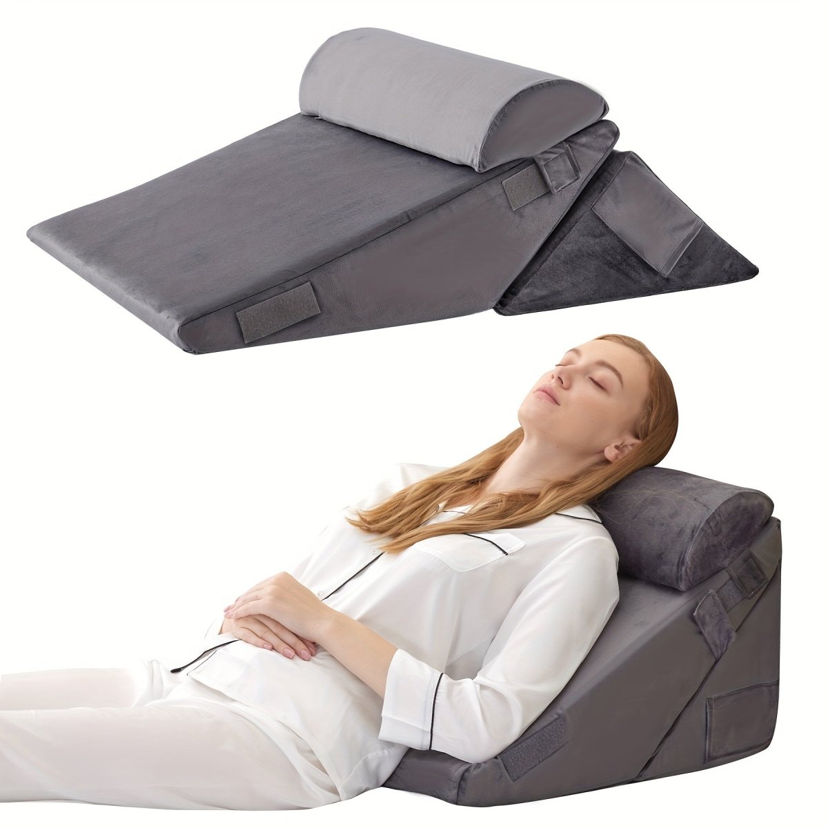 SereniRise Adjustable Memory Foam Wedge Cushion For Back And Leg Relief | Temsk