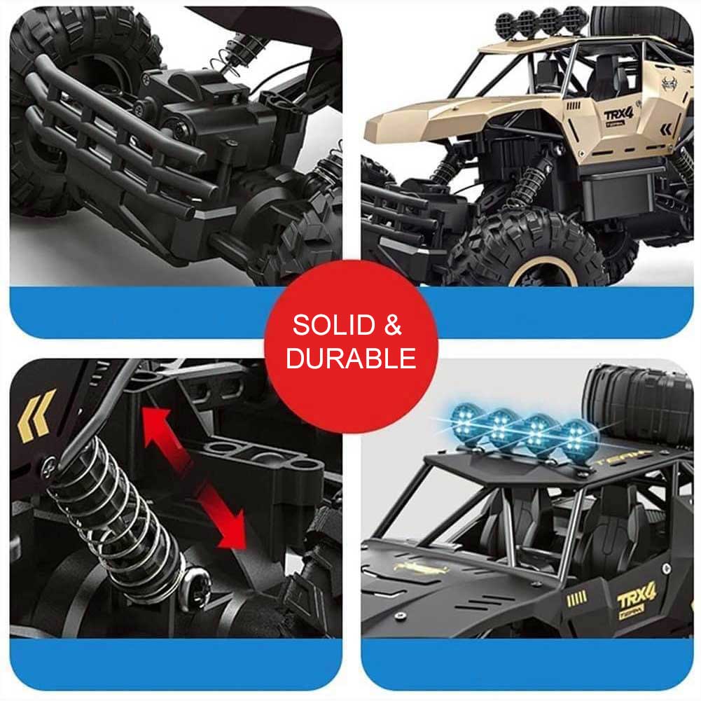 TerraBeast 6WD RC Monster Truck With LED Lights, 52 km/h Top Speed For Offroad Fun | Temsk