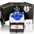 Konservierte Rosen-Geschenkbox mit Herzdisplay und versteckter Halskette | Temsk
