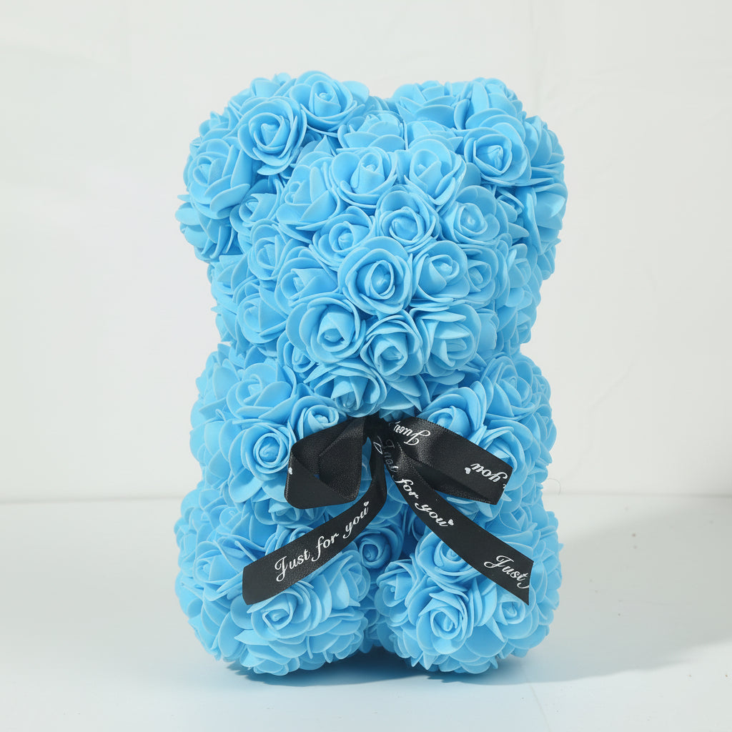 Valentinsdag skumrosebamse gave med kunstige blomster | Temsk