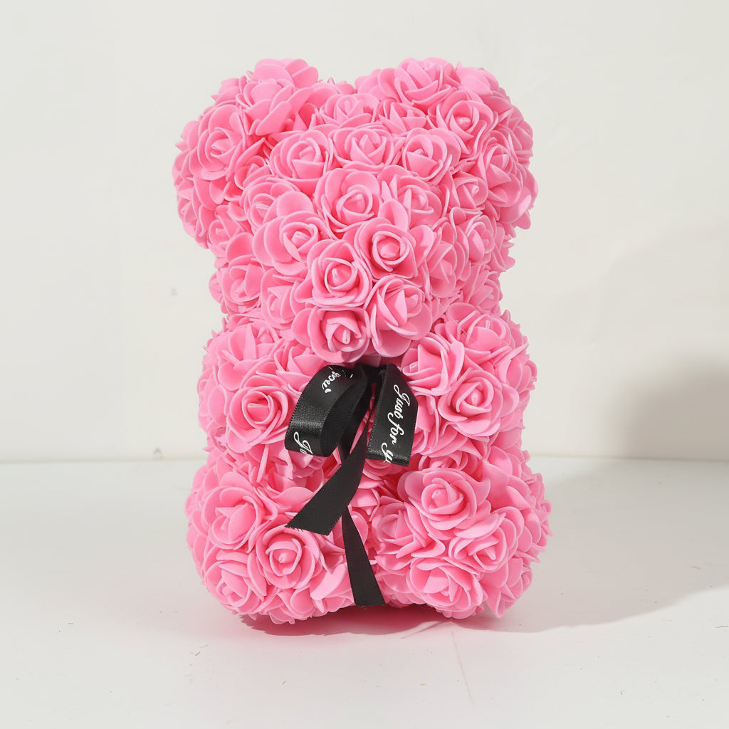 Valentinsdag skumrosebamse gave med kunstige blomster | Temsk