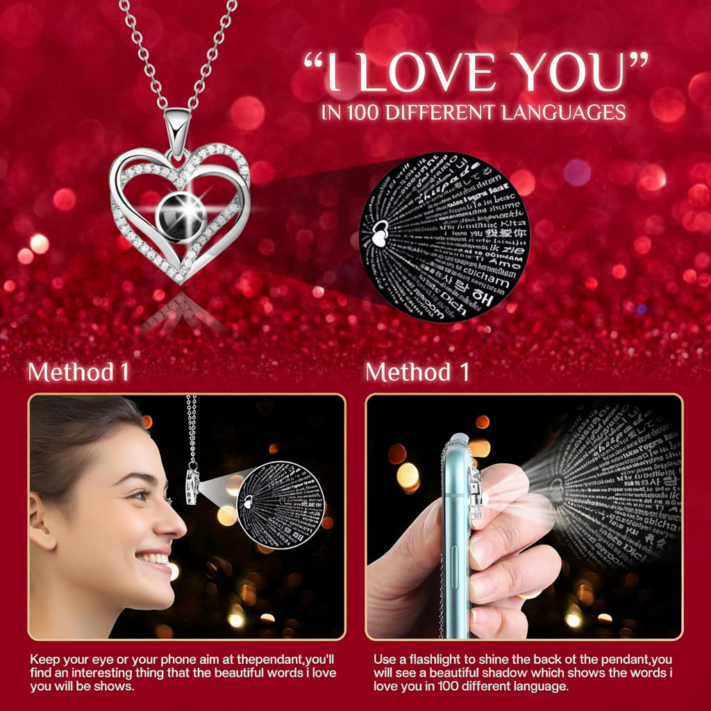 Elegante Geschenkbox mit konservierter Rose, LED-Licht und Liebes-Halskette | Temsk