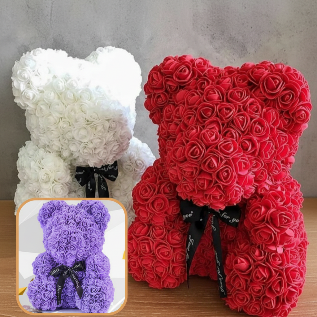 Lovely Foam Rose Teddy Bear Gift For Romantic Home Decor | Temsk
