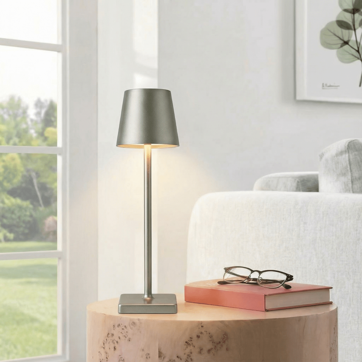 Dobíjecí LED stolní lampa s dotykovým ovládáním, stmívatelná, výška 15 palců | Temsk