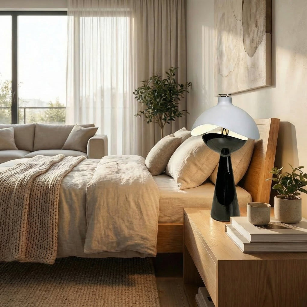 Genopladelig LED bordlampe med moderne design, 15 tommer høj | Temsk