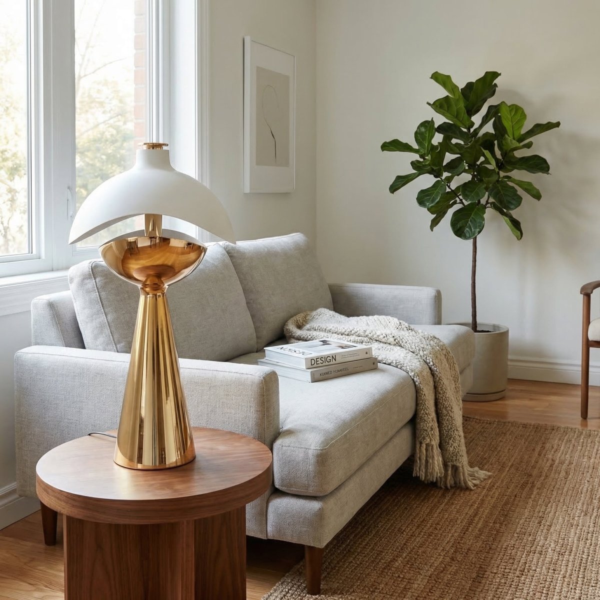 Genopladelig LED bordlampe med moderne design, 15 tommer høj | Temsk