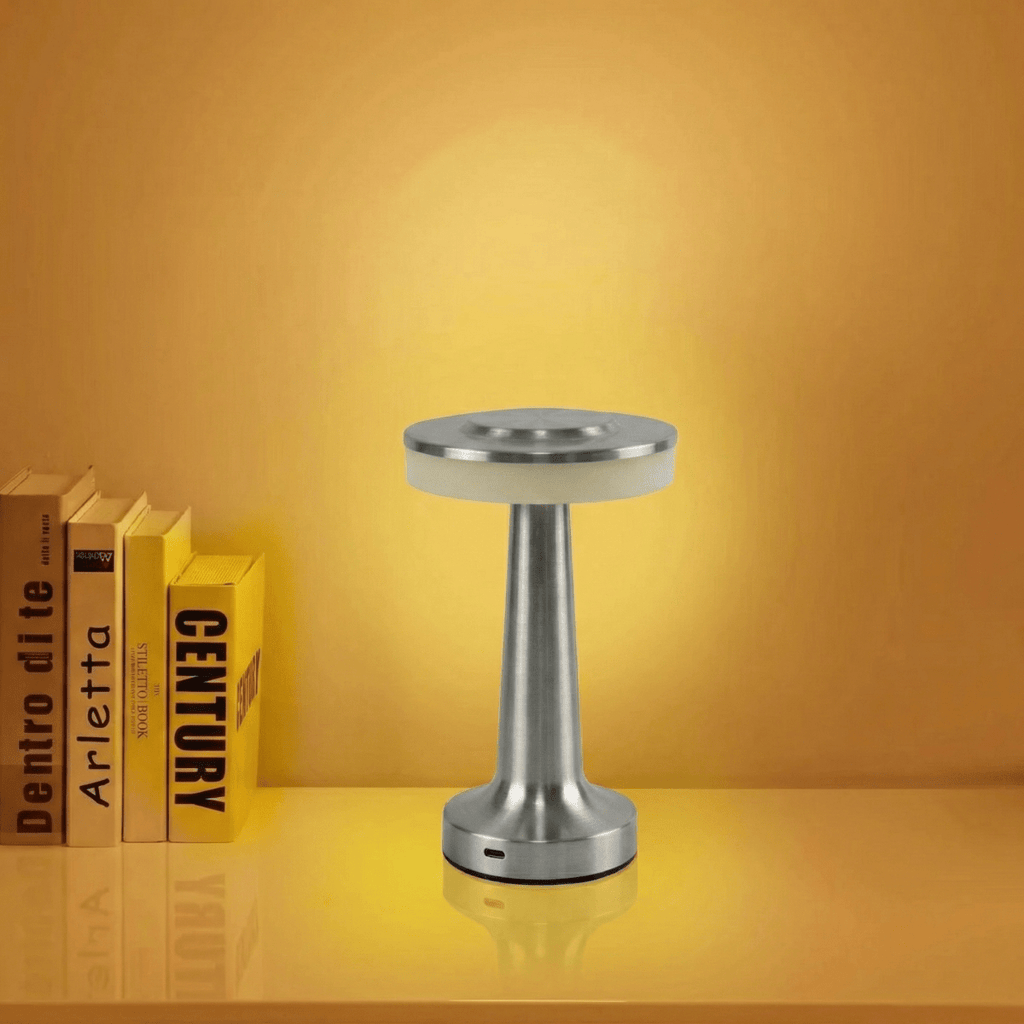 LED Rechargeable Table Lamp With Touch Control And Metal Design | Temsk