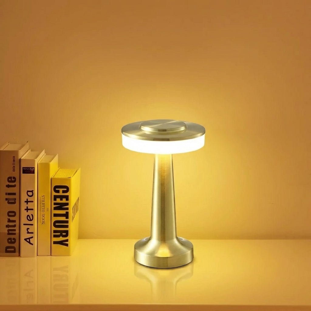 LED Rechargeable Table Lamp With Touch Control And Metal Design | Temsk