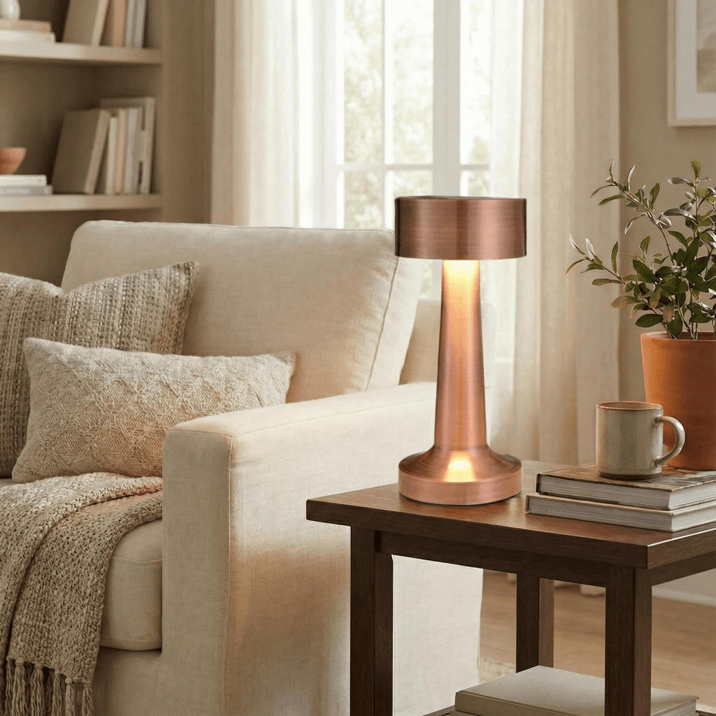Rechargeable Table Lamp With LED Light And Touch Control, 15 Inches | Temsk