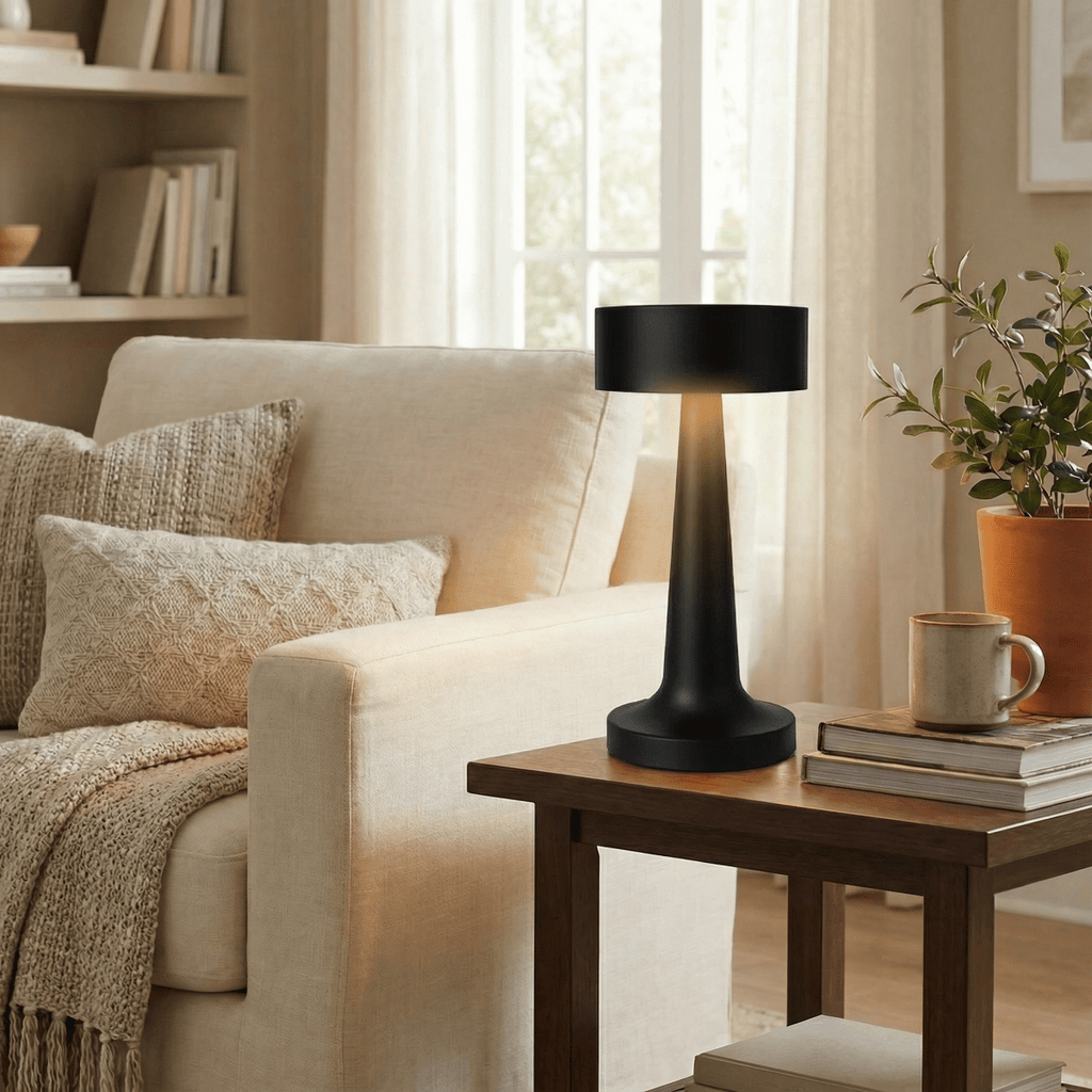 Rechargeable Table Lamp With LED Light And Touch Control, 15 Inches | Temsk
