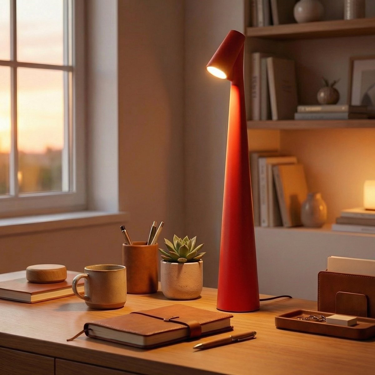 Rechargeable Cone LED Table Lamp With Touch Control 12 Inches Tall | Temsk