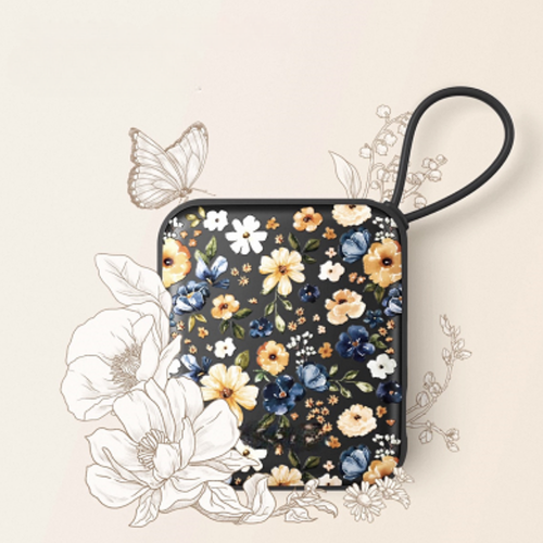 Floral Pattern Rechargeable Electric Pocket Heater Hand Warmer Temsk