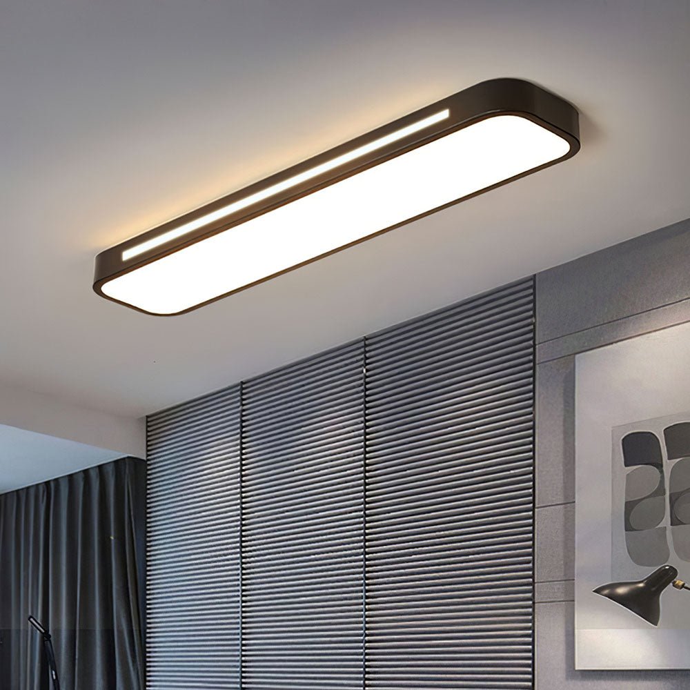 Rectangular LED Flush Mount Ceiling Light, Modern Design, 24 By 12 Inches | Temsk