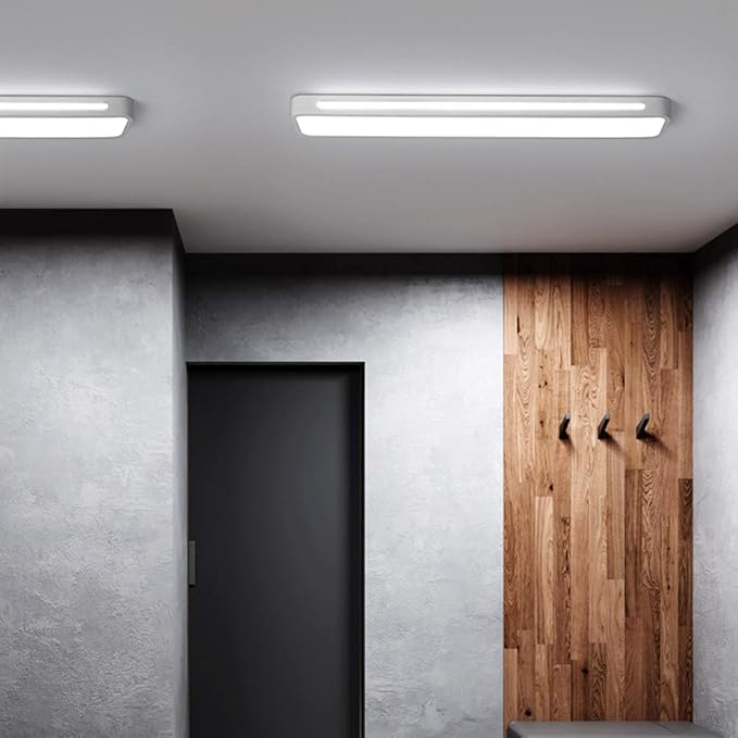 Rectangular LED Flush Mount Ceiling Light, Modern Design, 24 By 12 Inches | Temsk