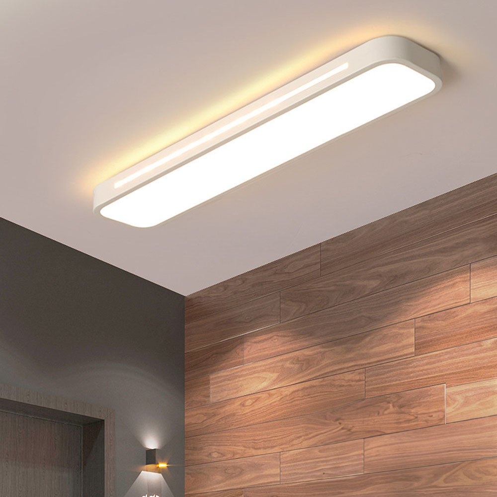 Rectangular LED Flush Mount Ceiling Light, Modern Design, 24 By 12 Inches | Temsk