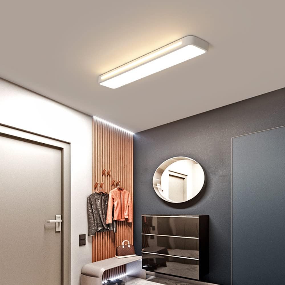 Rectangular LED Flush Mount Ceiling Light, Modern Design, 24 By 12 Inches | Temsk