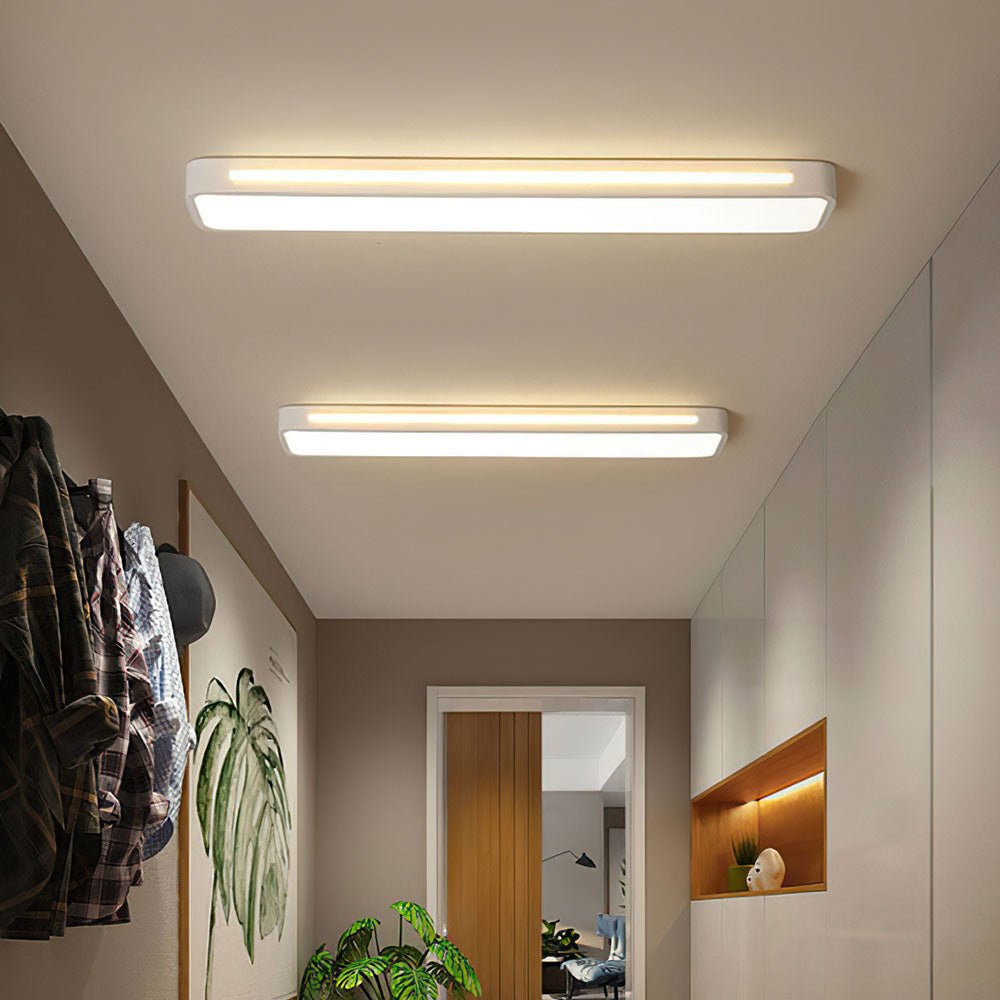 Rectangular LED Flush Mount Ceiling Light, Modern Design, 24 By 12 Inches | Temsk
