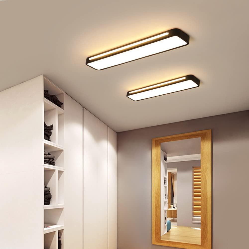 Rectangular LED Flush Mount Ceiling Light, Modern Design, 24 By 12 Inches | Temsk