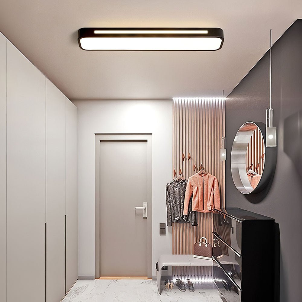 Rectangular LED Flush Mount Ceiling Light, Modern Design, 24 By 12 Inches | Temsk
