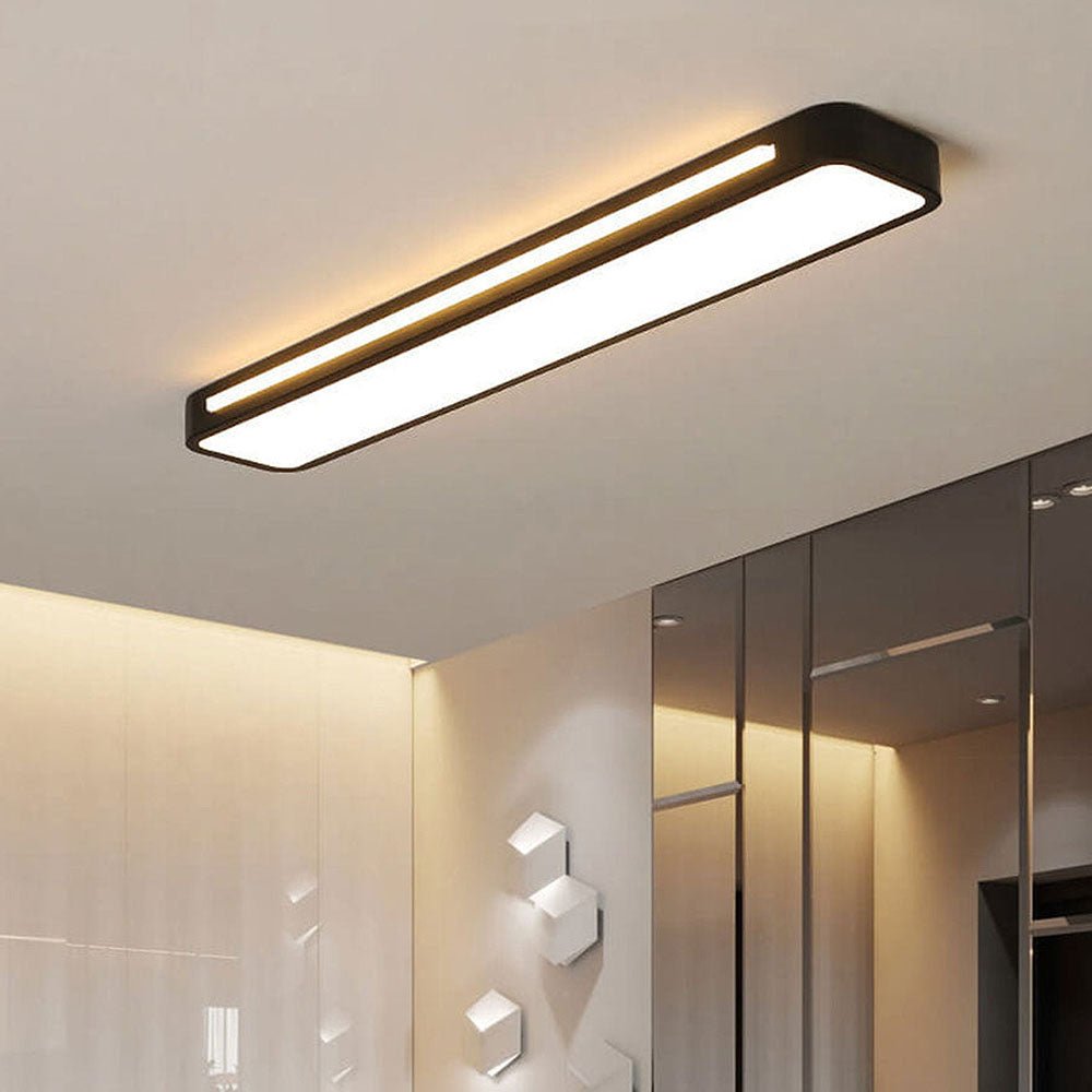 Rectangular LED Flush Mount Ceiling Light, Modern Design, 24 By 12 Inches | Temsk