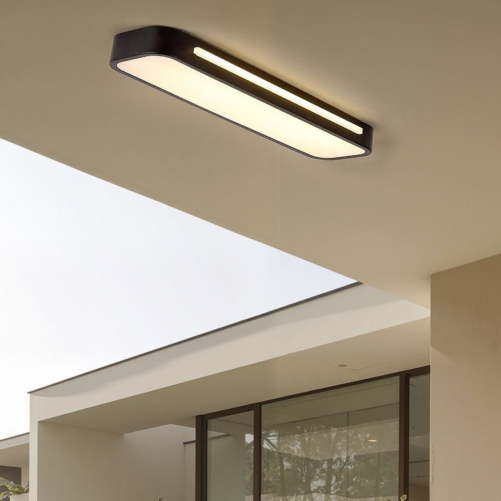 Rectangular LED Flush Mount Ceiling Light, Modern Design, 24 By 12 Inches | Temsk