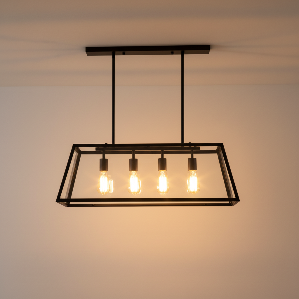 Astra Sleek Black Glass Kitchen Pendant Light Fixture | Temsk