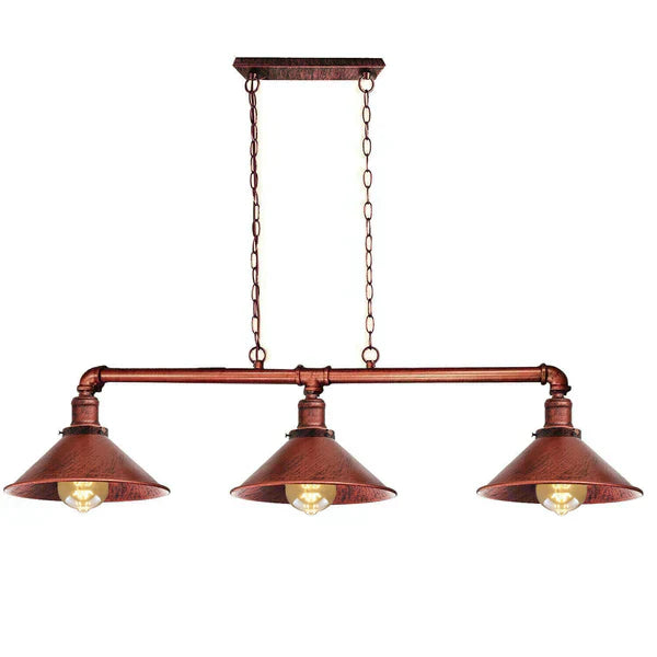 Industriální černá kovová stropní lampa, 3x E27 vintage styl pro jídelnu a kuchyň | Temsk