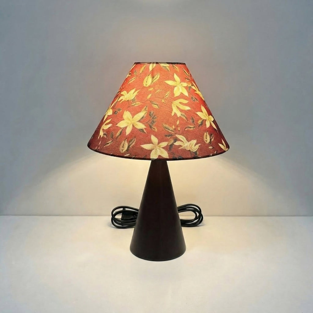 Vintage Fabric Table Lamp With Shade, 14 Inches Tall | Temsk