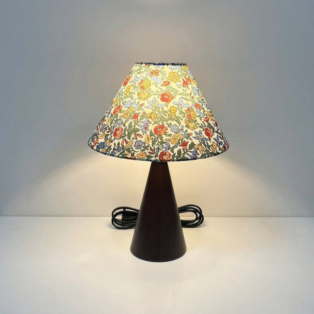 Vintage Fabric Table Lamp With Shade, 14 Inches Tall | Temsk
