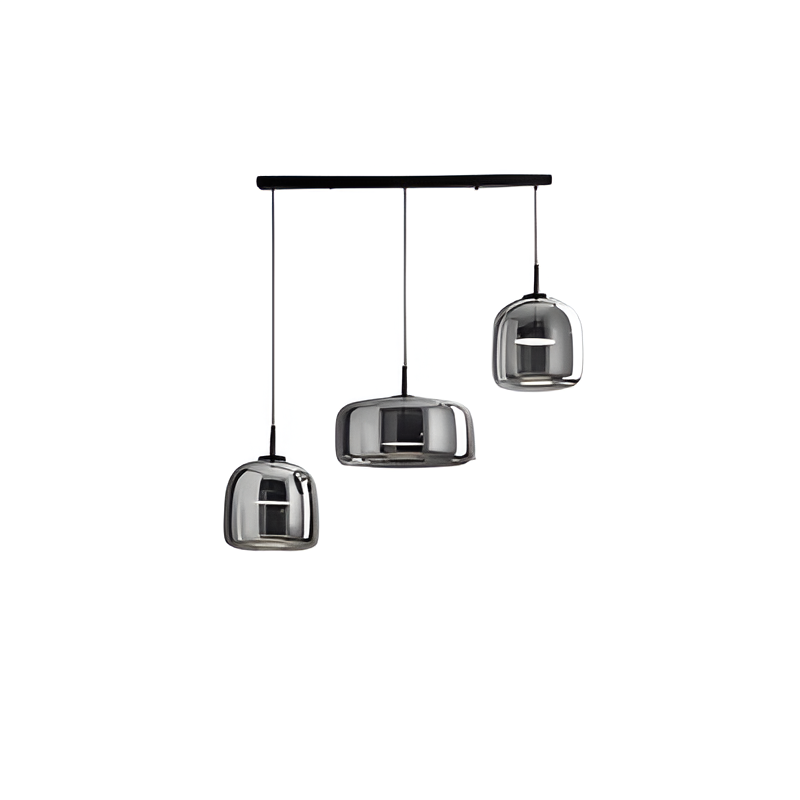Integrated LED Smoked Glass Multi Pendant Light Fixture | Temsk