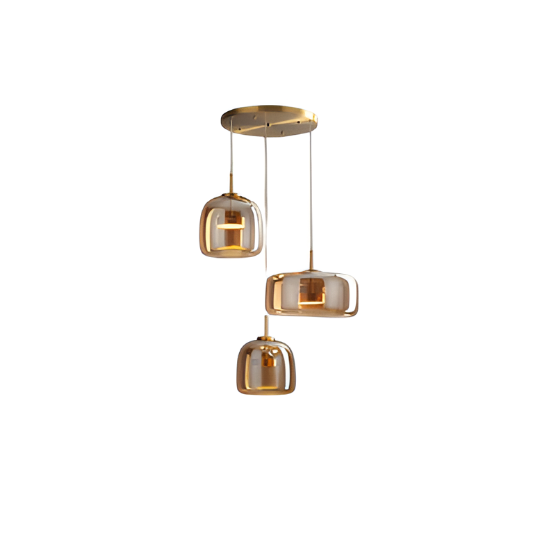 Integrated LED Smoked Glass Multi Pendant Light Fixture | Temsk