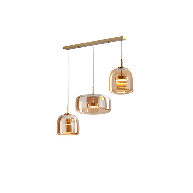 Integrated LED Smoked Glass Multi Pendant Light Fixture | Temsk