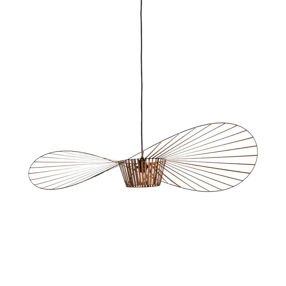 Hat-Shaped Ribbed Metal Pendant Light Fixture, 12 Inches | Temsk