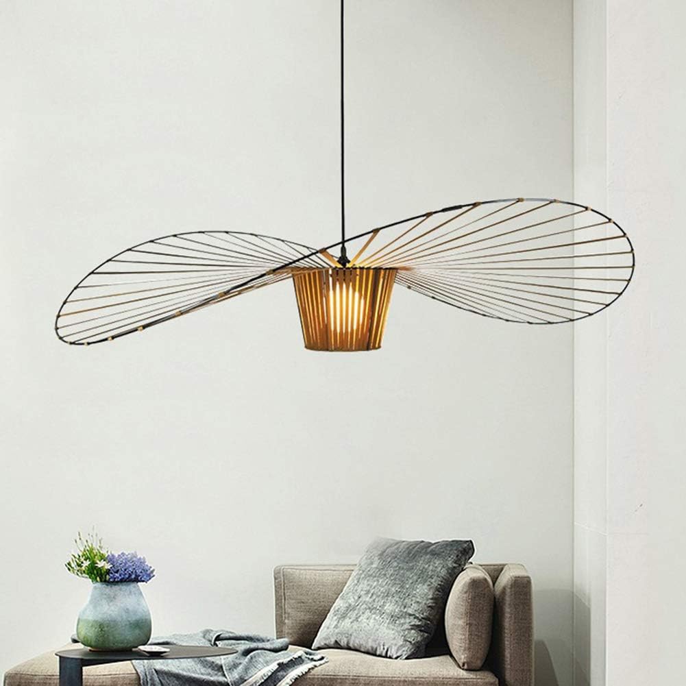 Hat-Shaped Ribbed Metal Pendant Light Fixture, 12 Inches | Temsk
